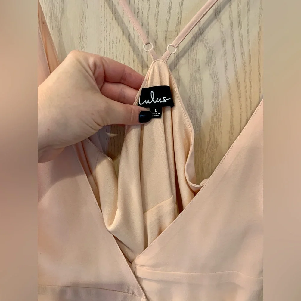 Lulus Here's to Us Blush Pink High-Low Wrap Dress Size Large - Picture 7 of 10